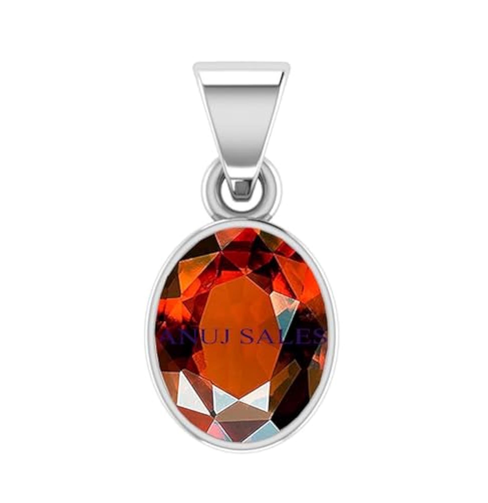 Certified 11.00 Ratti Gomed Pendant, Silver Plated